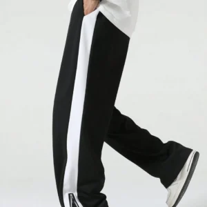 Paralians Men Solid, Striped Black Track Pants