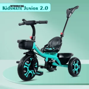 Kidsmate Junior 2.0 Kids Tricycle With Parental Control, Storage Basket, 10 T (inch) Road Cycle (Single Speed, Multicolor, Rigid)