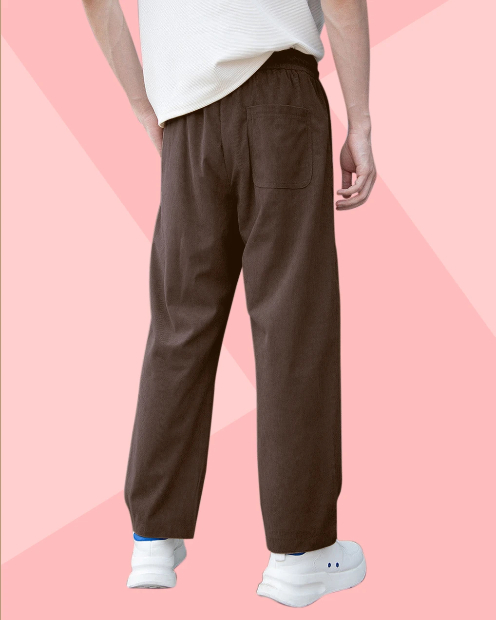 INDICLUB Men Self Design Brown Track Pants - Image 3