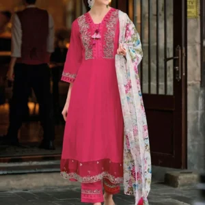 vestiva Embroidered Kurta, Salwar & Dupatta Set