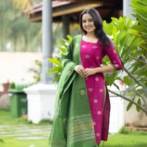 SHYAM Embroidered Kurta, Dhoti Pant & Dupatta Set